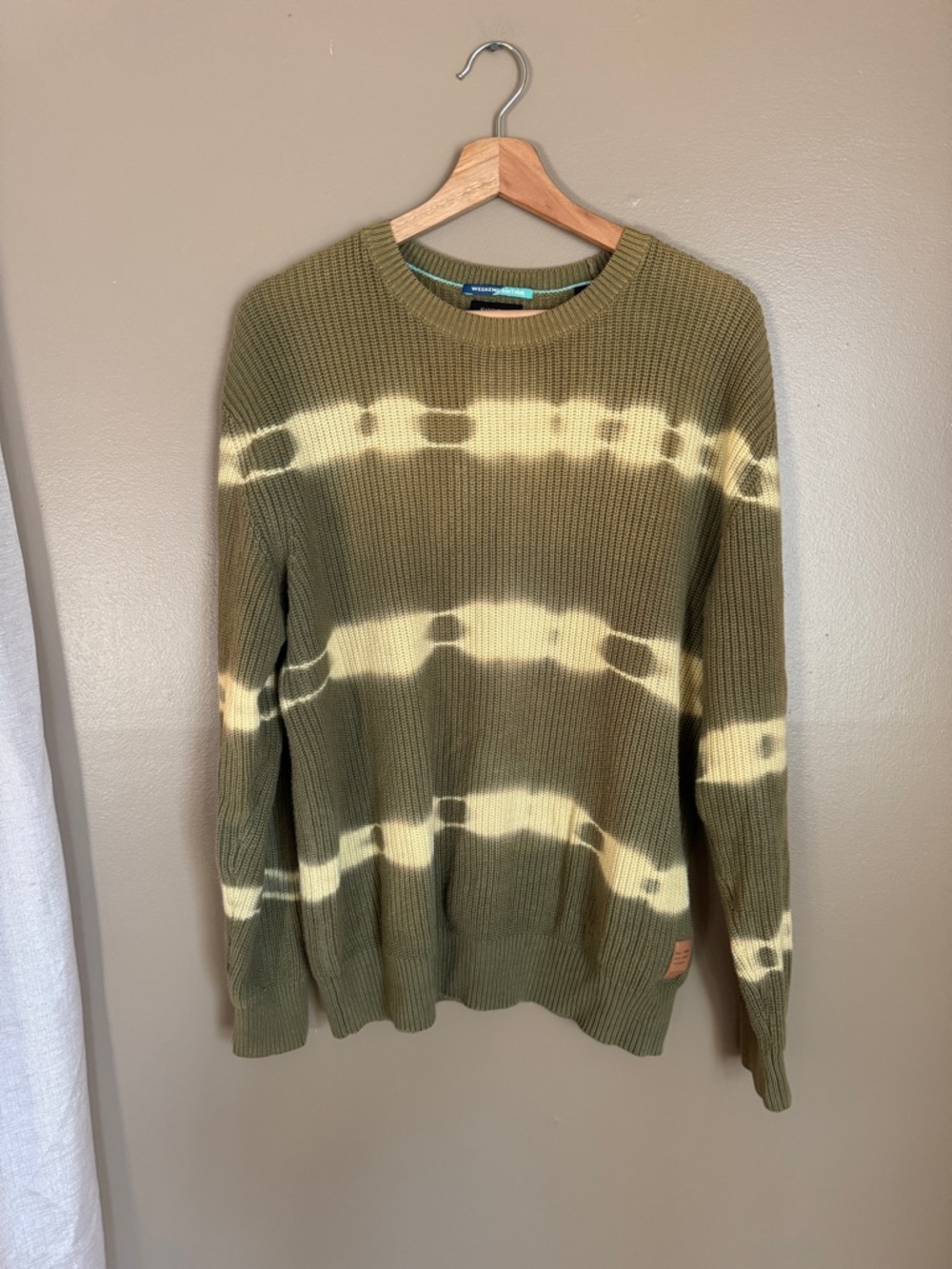 Tie-Dye Scotch & Soda Olive and Cream Tie-Ribbed Sweater